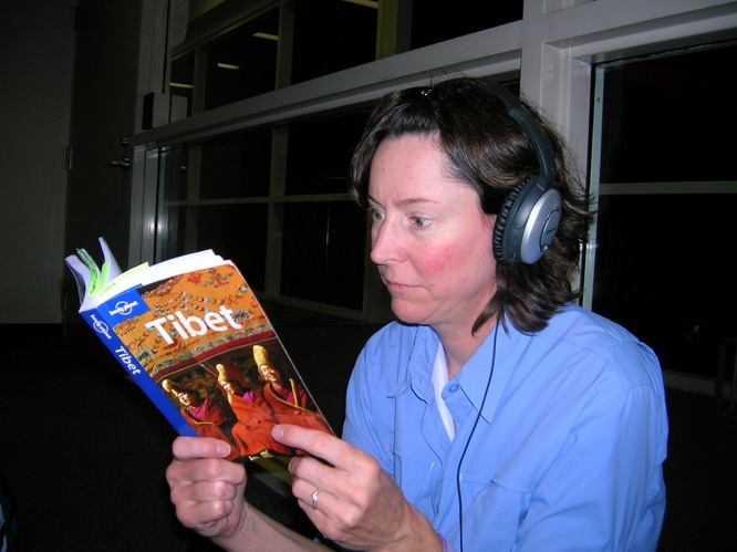 Janet getting ready for Tibet. Chengdu, China.